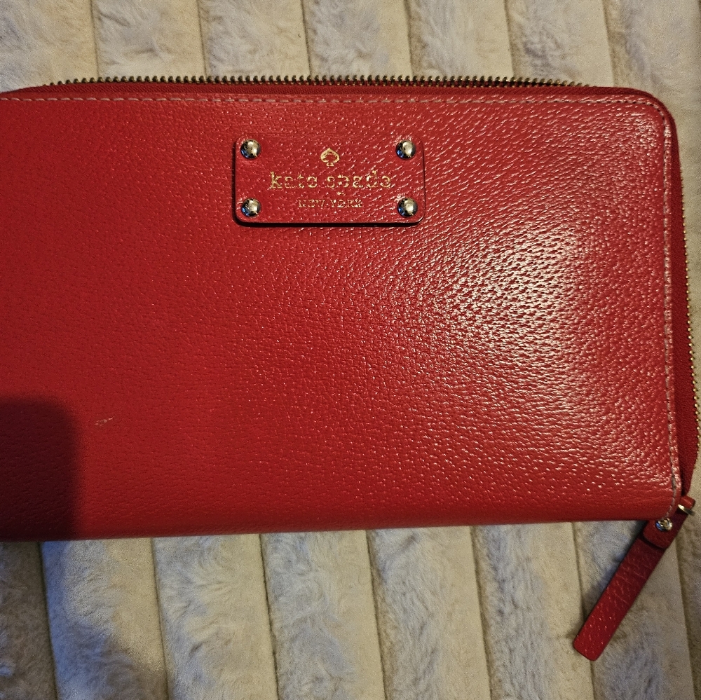 Kate Spade New York Wallet Travel Wellesley Wallet Red Discontinued Color